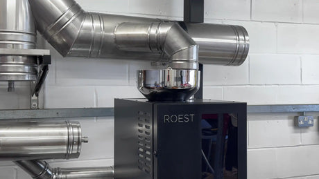 Roest P3000 roaster installed with flues