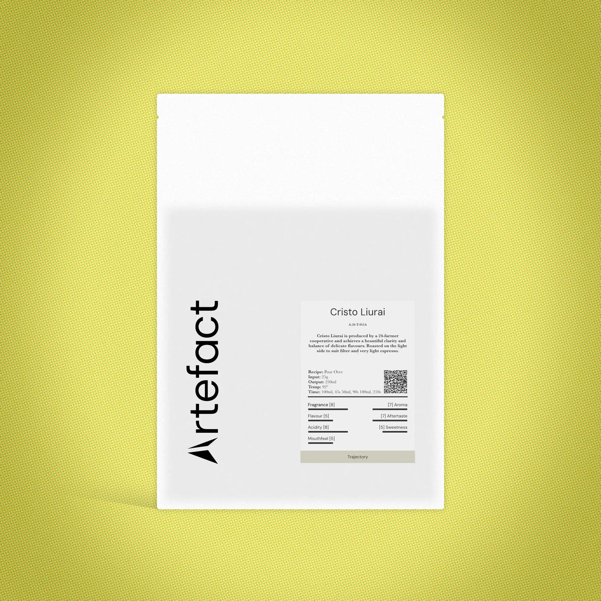 White paper with 'Artefact' branding on a yellow textured background
