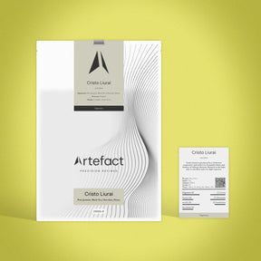 Product packaging and label on a yellow background