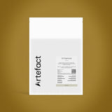 White paper with text and a logo on a gold textured background