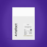 White product packaging with 'Artefact' branding on a purple background