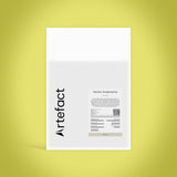 White product packaging with black text and 'Artefact' logo on a yellow textured background