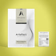 Product packaging with 'Artefact' branding on a yellow background