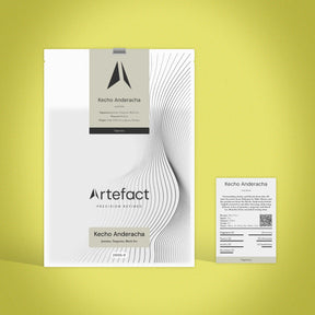 Product packaging with 'Artefact' branding on a yellow background