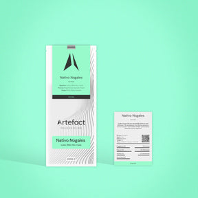 Product packaging with 'Artefact' branding on a light green background