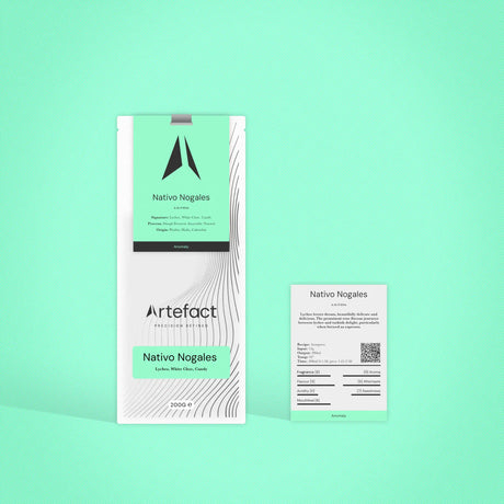 Product packaging with 'Artefact' branding on a light green background