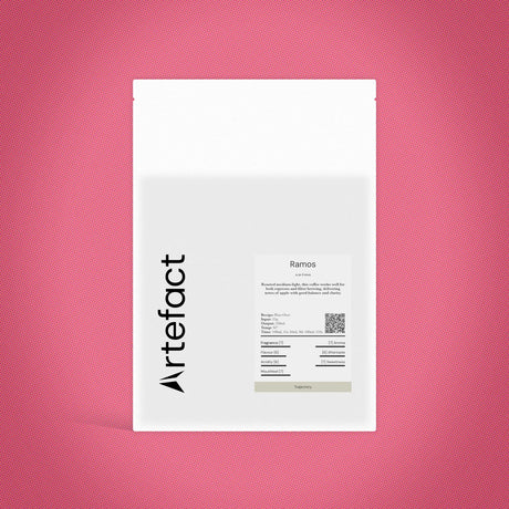 White paper with 'Artefact' branding on a pink textured background