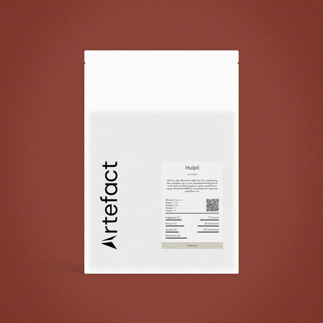 White product packaging with 'Artefact' branding on a brown background