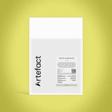 White product packaging with black text and 'Artefact' logo on a yellow textured background