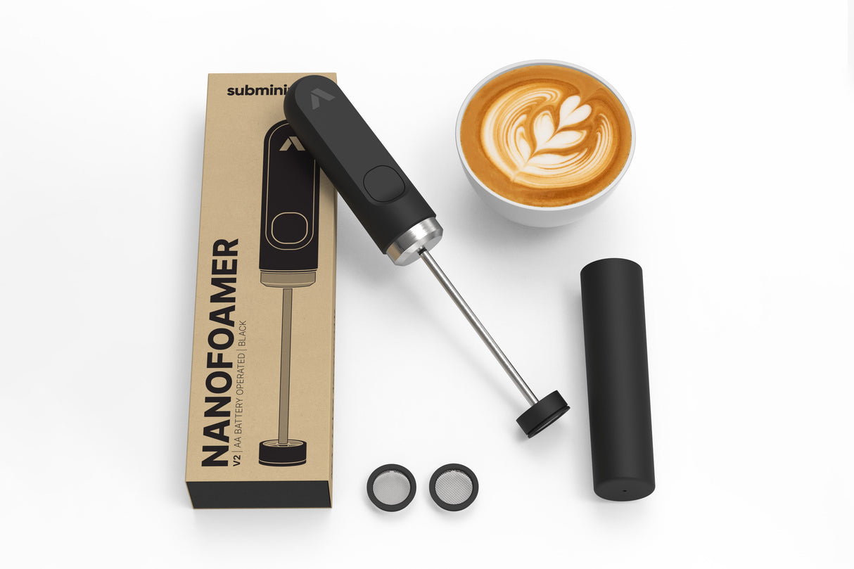 NanoFoamer V2 Battery Operated Handheld Milk Foamer - Black | Subminimal image 1