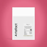 White paper with 'Artefact' branding on a pink textured background