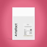 White paper with 'Artefact' branding on a pink textured background